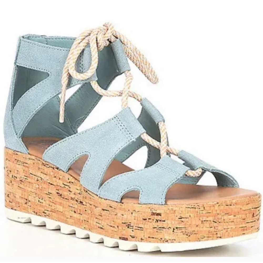 Sorel Cameron Flatform Lace, Suede Ghillie Gladiator Wedge Sz 9,5